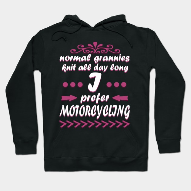 Motorcycling Grandma Biker Bride Motorcycle Hoodie by FindYourFavouriteDesign